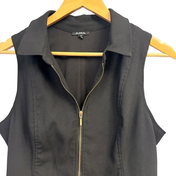 XOXO Women’s Black Sleeveless Mini Dress with Zip Detail Size L Y2K Casual - Picture 3 of 12